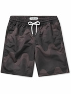 Frescobol Carioca - Straight-Leg Long-Length Printed Swim Shorts - Brown