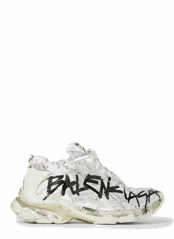 Photo: Balenciaga - Graffiti Runner Sneakers in White
