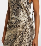 Acne Studios Dayla snake-print satin midi dress