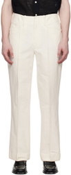 Factor's Off-White Oxford Canvas Pintuck Trousers