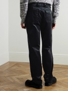 Oliver Spencer - Morton Straight-Leg Pleated Cotton-Corduroy Trousers - Black
