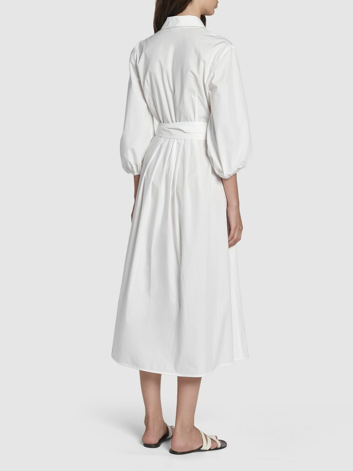 Max Mara belted poplin shirtdress - White