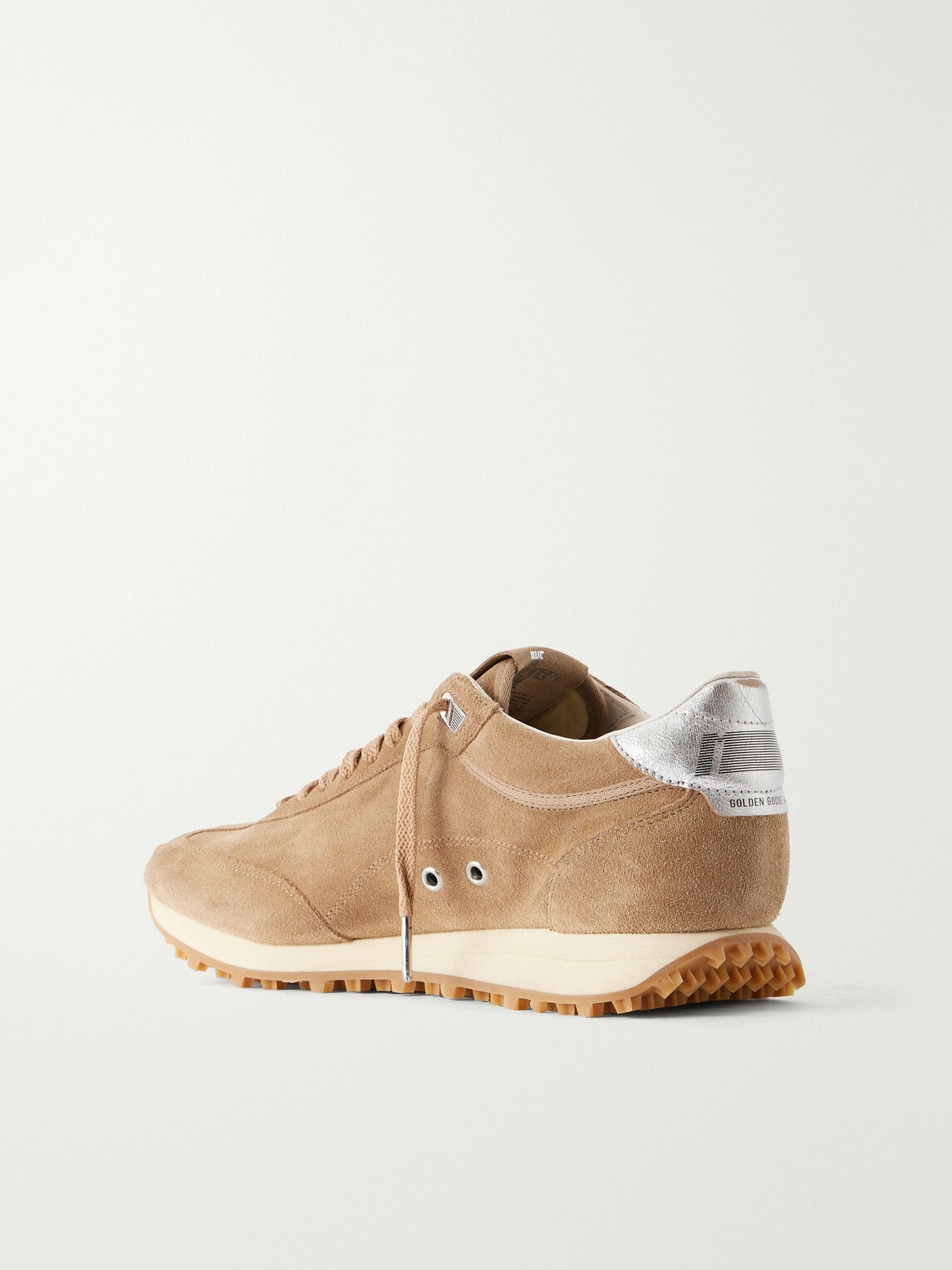 Golden Goose - Marathon Metallic Leather-Trimmed Suede Sneakers - Brown