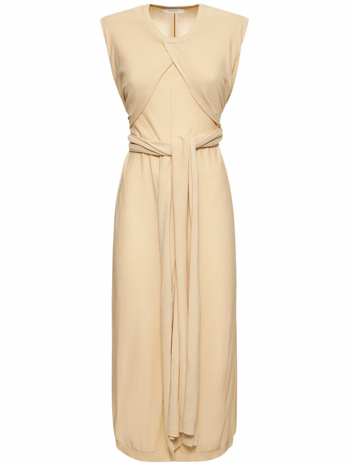 LEMAIRE - Sleeveless Knotted Cotton Midi Dress Lemaire