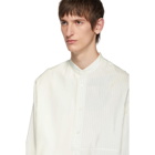 Jil Sander Off-White Silk Striped Tara Contrast Patch Shirt