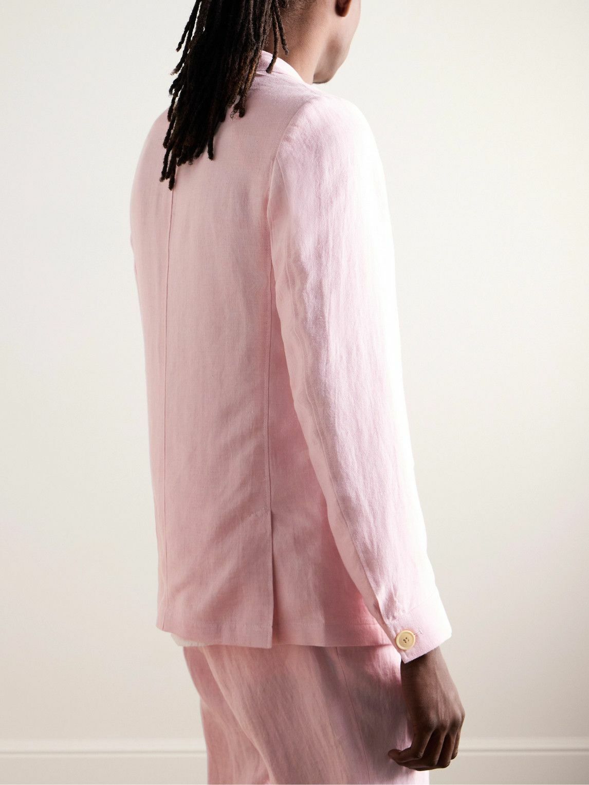 Oliver Spencer - Wyndhams Unstructured Linen Suit Jacket - Pink
