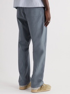 Auralee - Wide-Leg Cotton-Twill Drawstring Trousers - Gray