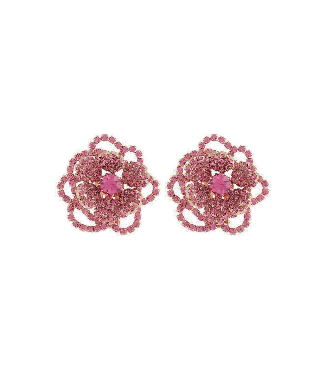 Magda Butrym Floral crystal-embellished clip-on earrings