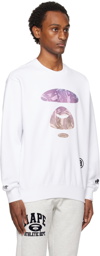 AAPE by A Bathing Ape White Holographic Sweatshirt