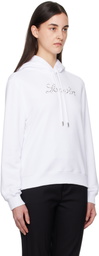 Lanvin White 'Lanvin' Bead Embroidered Hoodie