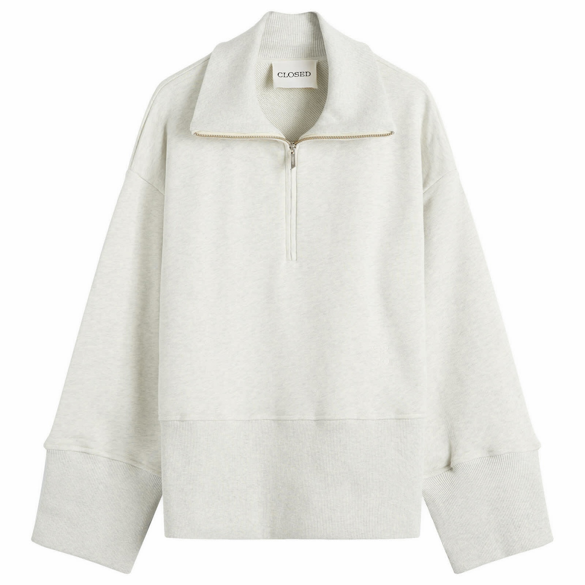 Closed Women's Half Zip Long sleeve Sweatshirt in Neutrals