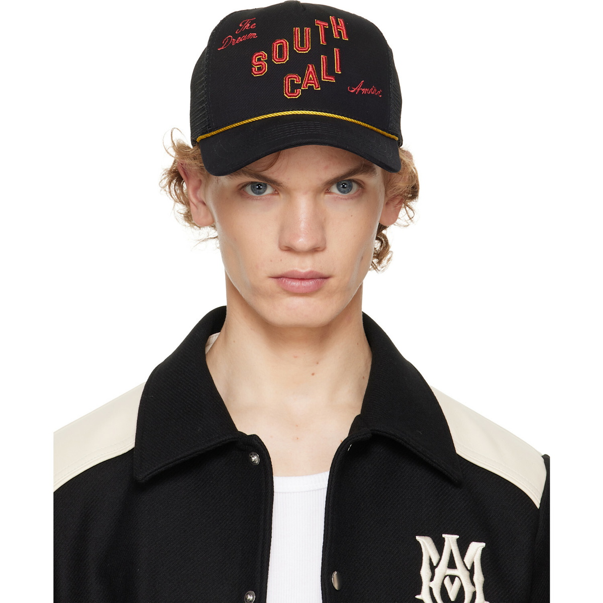 AMIRI Black Bandana Repair Trucker Cap Amiri