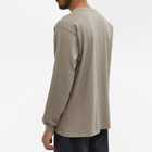 Auralee Men's Long Sleeve Luster Plaiting T-Shirt in Khaki/Grey