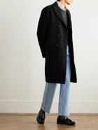 Massimo Alba - Double-Breasted Herringbone Bouclé Coat - Black