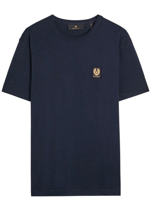 Photo: Belstaff Logo-appliquéd Cotton T-shirt Navy