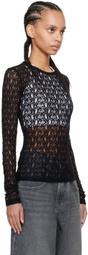 FRAME Black Crewneck Long Sleeve T-Shirt