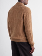 Mr P. - Ribbed Wool and Cashmere-Blend Cardigan - Brown