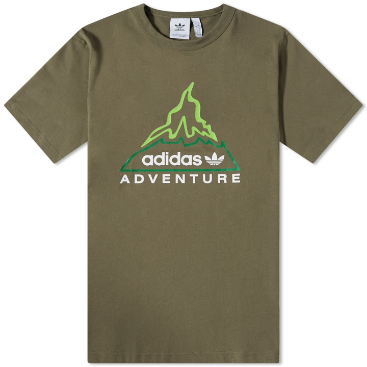 Photo: Adidas Men's Adventure Volcano T-Shirt in Olive Strata