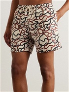 Mr P. - Straight-Leg Mid-Length Printed Swim Shorts - Neutrals