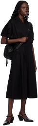 Yohji Yamamoto Black Hooded Midi Dress