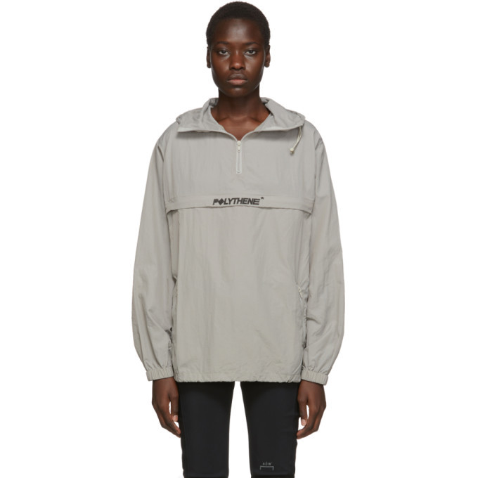 Polythene* Optics Grey Half-Zip Windbreaker Jacket