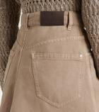 Brunello Cucinelli Cotton and linen denim midi skirt