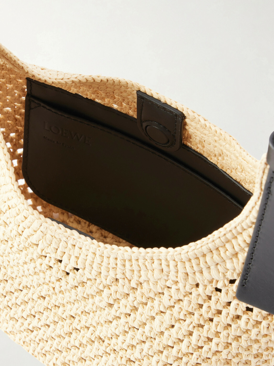 LOEWE - Paula's Ibiza The Punch Hole Leather-Trimmed Raffia Tote Bag
