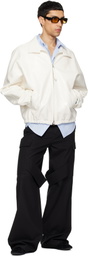 Courrèges Off-White Vinyl Zipped Bomber Jacket