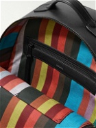 Paul Smith - Logo-Jacquard Webbing-Trimmed Textured-Leather Backpack