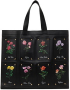 Ernest W. Baker Black Patched Rose Tote