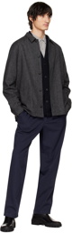 Sunspel Navy Button-Up Cardigan