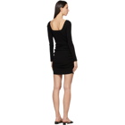 DRAE Black Knit Shirring Short Dress