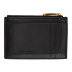 Bottega Veneta Black and Gold Intrecciato Card Holder