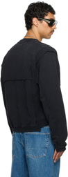 Martine Rose SSENSE Exclusive Black Shrunken Zip-Up Sweatshirt