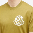 Moncler Men's Text Logo T-Shirt in Green
