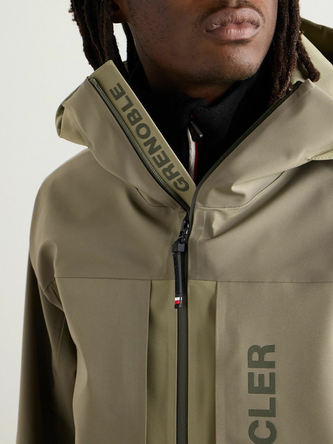 Moncler Grenoble - Fussen Slim-Fit Logo-Print Colour-Block Tech-Shell Hooded Ski Jacket - Green