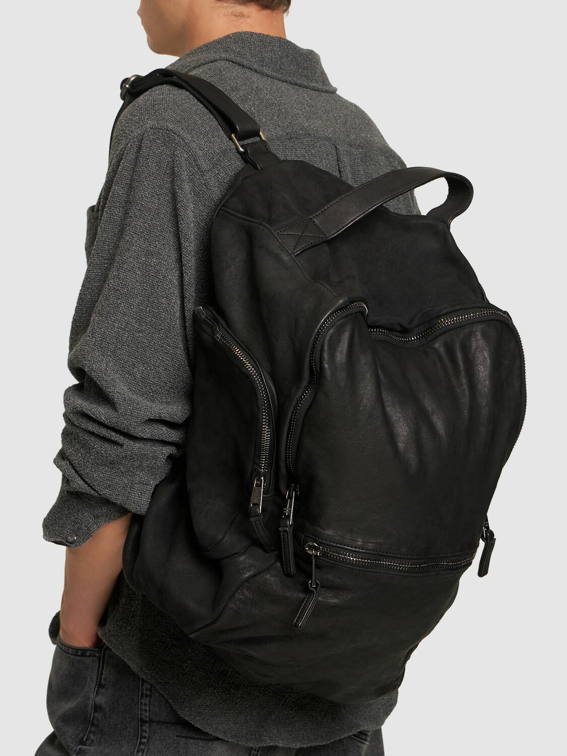 GIORGIO BRATO Brushed Leather Weekend Backpack Giorgio Brato
