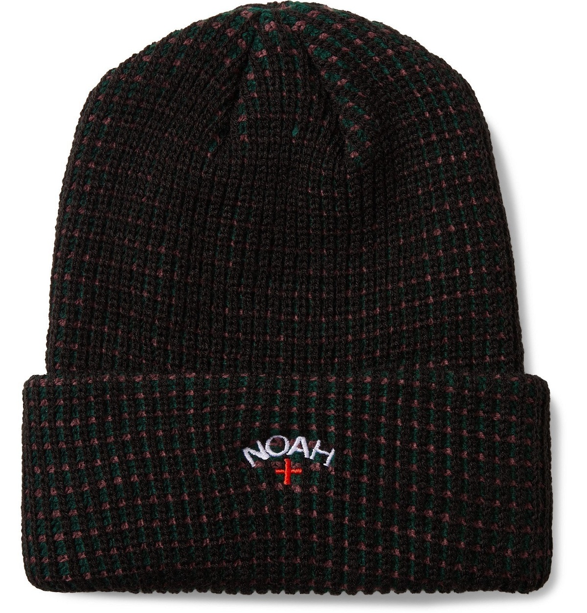 Noah - Logo-Embroidered Striped Knitted Beanie - Black Noah NYC