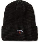 Noah - Logo-Embroidered Striped Knitted Beanie - Black