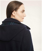 Brooks Brothers Women's Wool Twill Hooded Toggle Coat | Navy