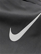 Nike Tennis - NikeCourt Slam Straight-Leg Layered Striped Dri-FIT Shorts - Gray