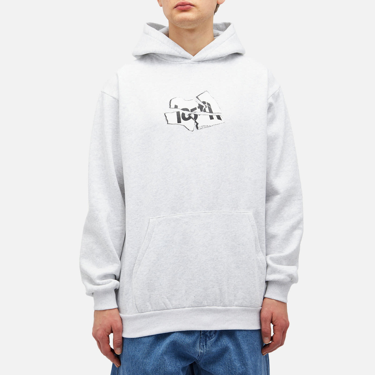 Lo-Fi Men's Broken Logo Hoodie in Ash