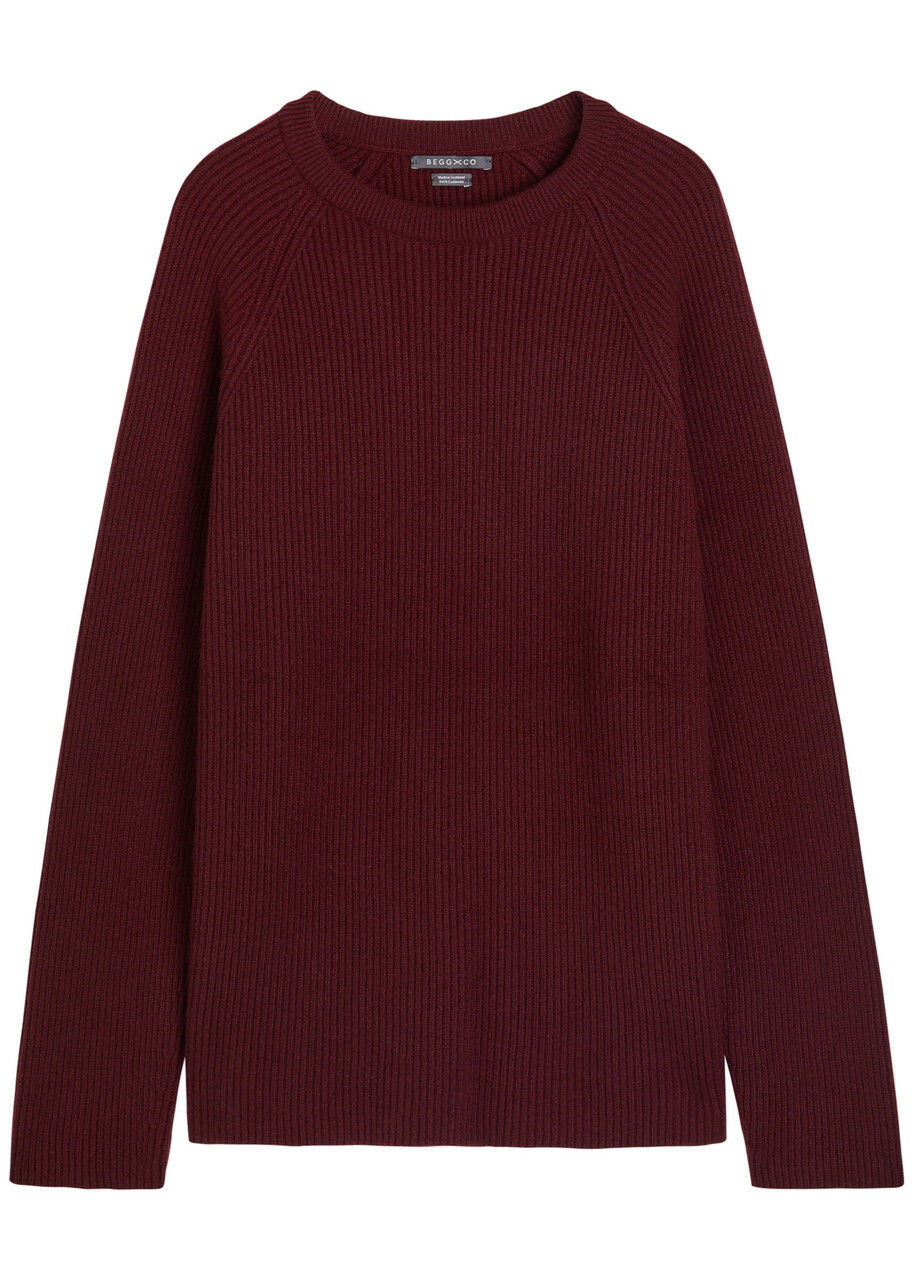 Begg & CO Magnus Cashmere Sweatshirt Burgundy