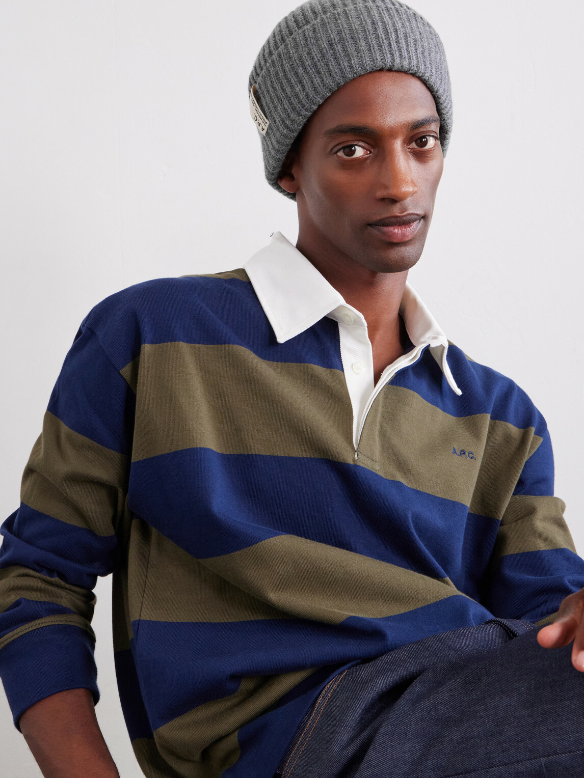 A.P.C. - Ribbed Wool and Cashmere-Blend Beanie - Gray