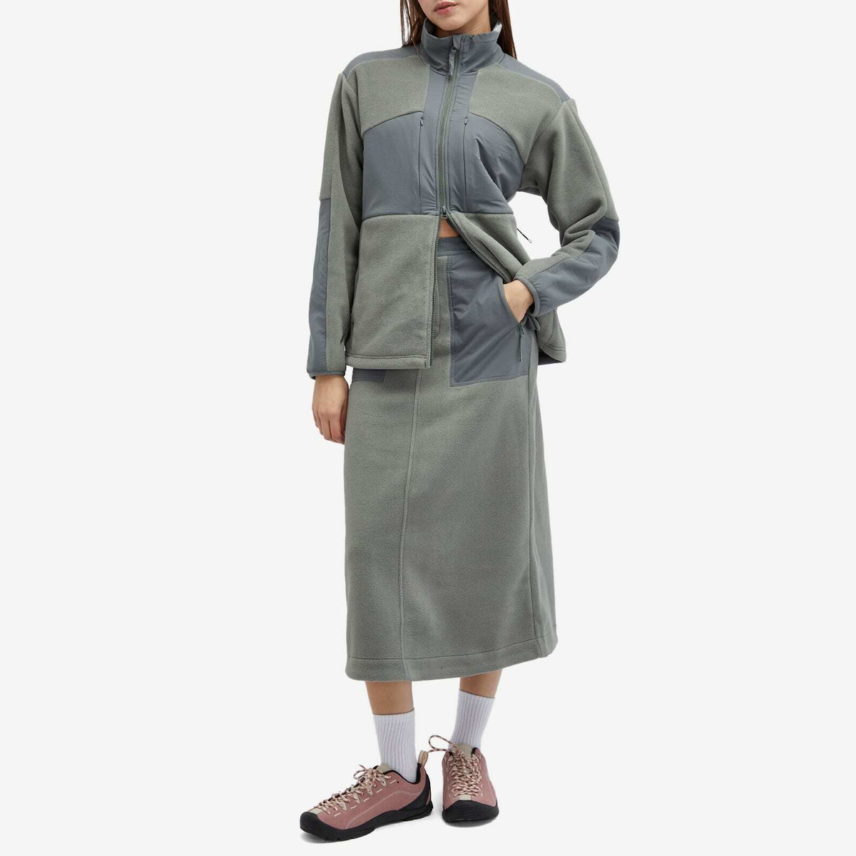 Snow Peak Women's Double Face Fleece Skirt in Grey
