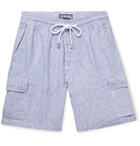 Vilebrequin - Berrix Striped Slub Linen Cargo Shorts - Men - Navy