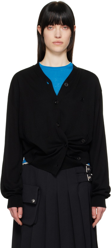 Photo: OPEN YY Black Twisted Placket Cardigan