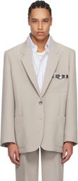 Coperni Beige Belted Pocket Tailored Blazer