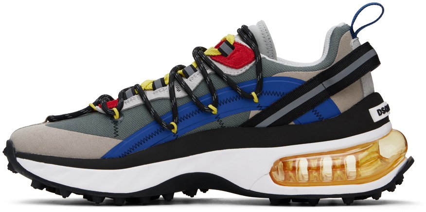 【モーブ&ブルー】DSQUARED2 ContrastStripe ボクサースニーカー Dsquared2 Gray & Blue Bubble Sneakers Dsquared2