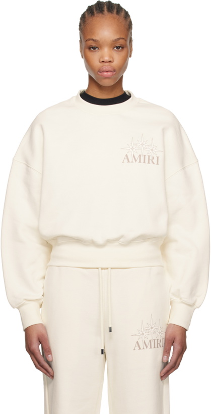 Photo: AMIRI Off-White 'Amiri' Starburst Cropped Sweatshirt